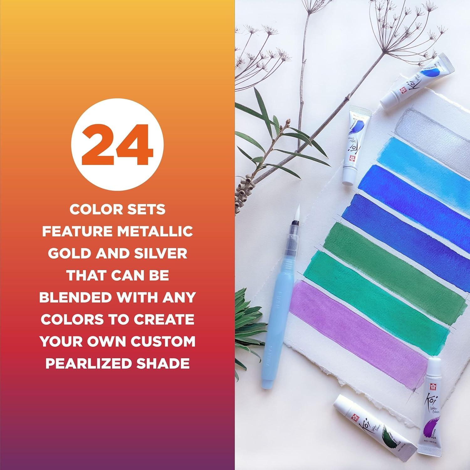 SAKURA Koi Water Color Paint, 5ml Tubes, 24 Colors XMW5L-24SET(24 Colors) - view 5