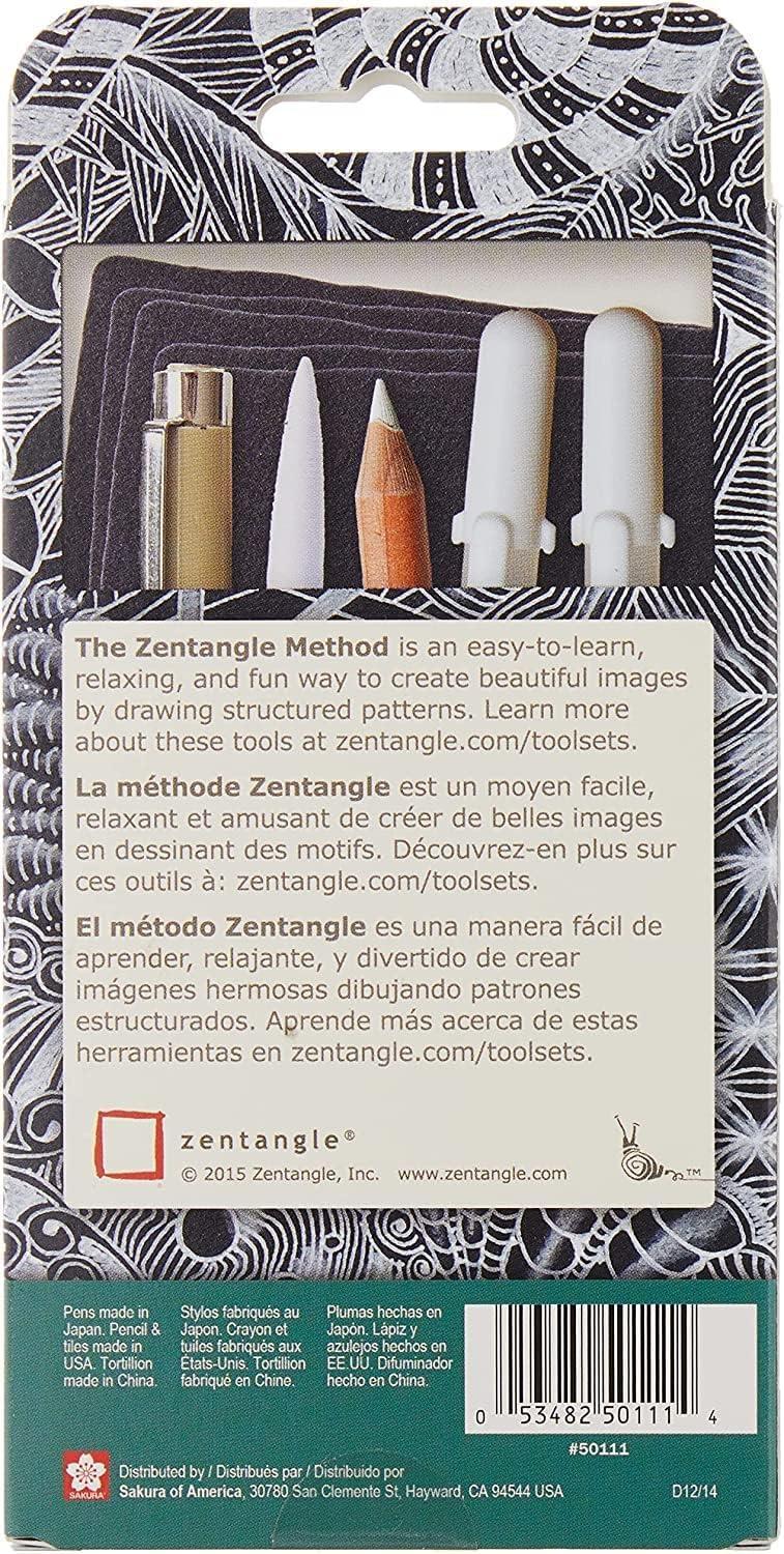 SAKURA #50113 Zentangle 11 Pc Set w/Zendala Round WhiteTiles (4-5/8″ in Diameter), white(10-Piece Set – 3.5″) - view 2