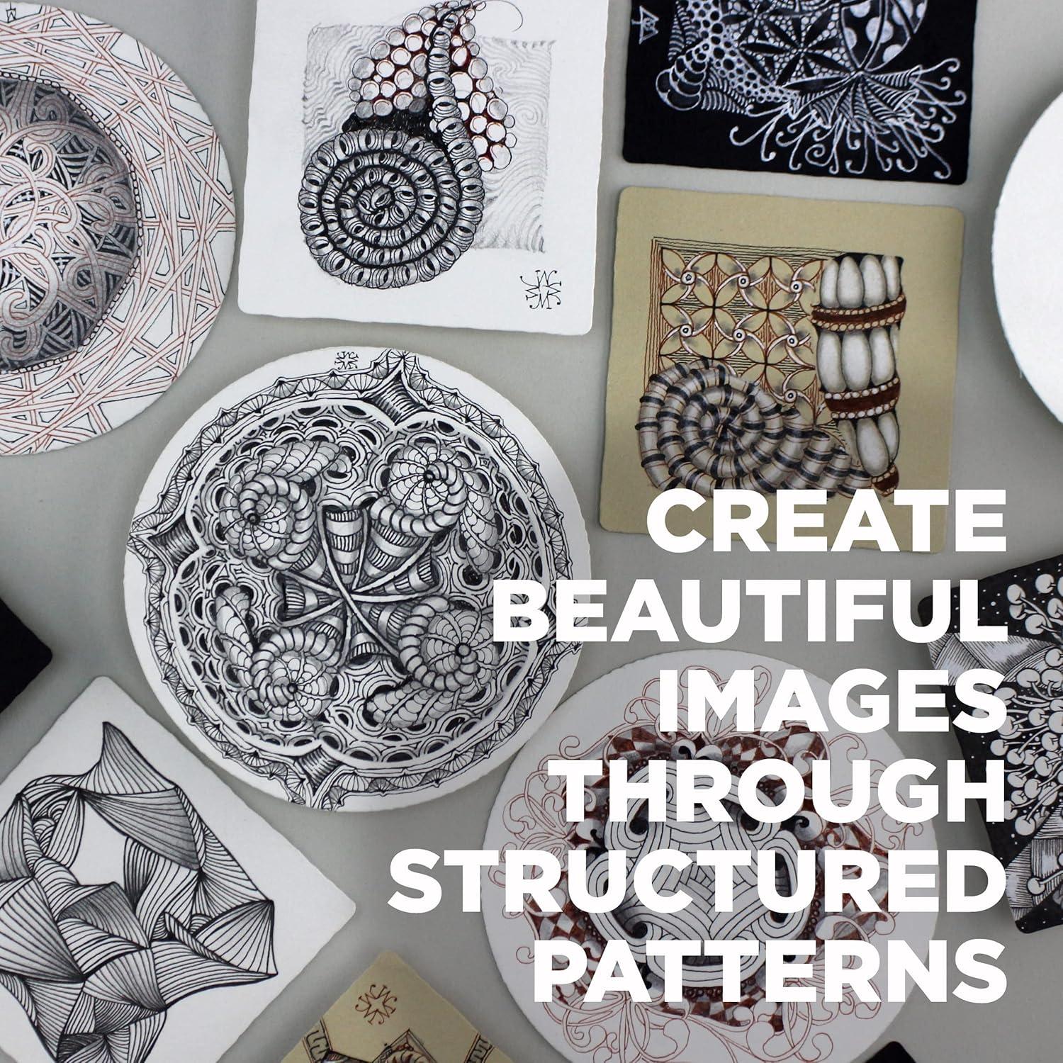 SAKURA #50113 Zentangle 11 Pc Set w/Zendala Round WhiteTiles (4-5/8″ in Diameter), white(1 Count (Pack of 10)) - view 4