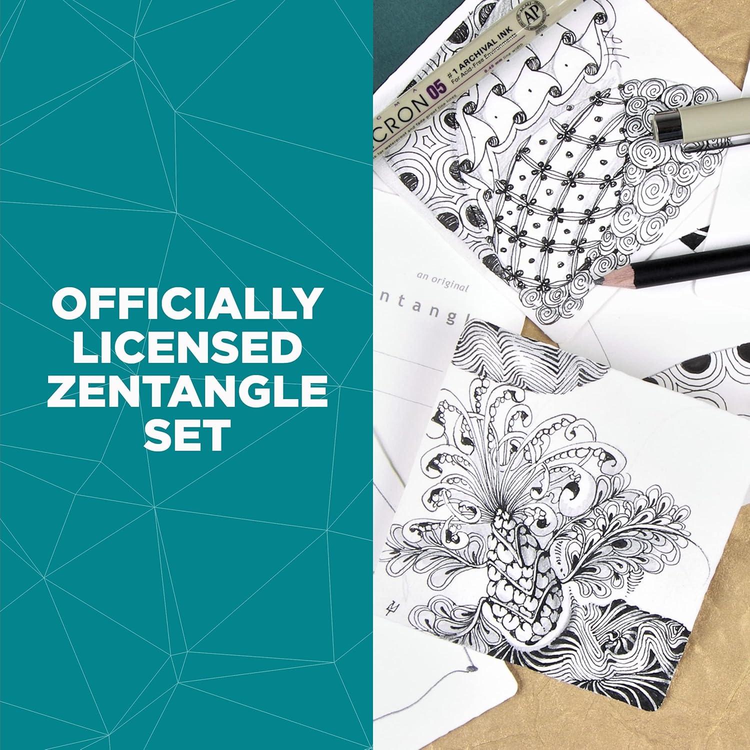 SAKURA #50113 Zentangle 11 Pc Set w/Zendala Round WhiteTiles (4-5/8″ in Diameter), white(1 Count (Pack of 10)) - view 5