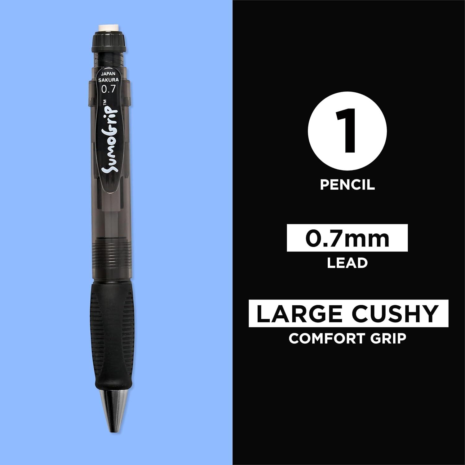 SAKURA 50280 SumoGrip 0.9-mm Pencil with Eraser, Clear(Clear Gray)