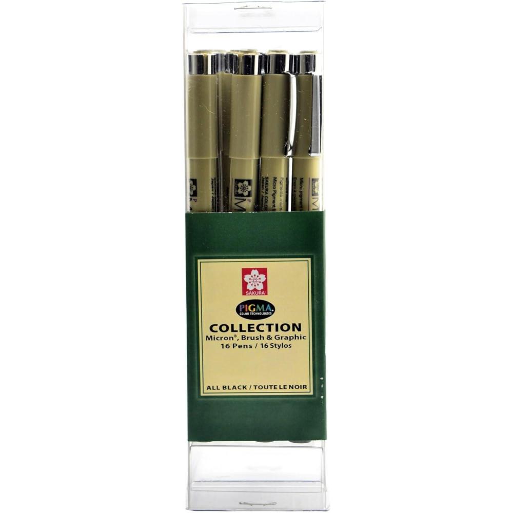 SAKURA Pigma Micron Black Ink Multi-tip Set, 6 Pack(16 Count (Pack of 1)) - view 2